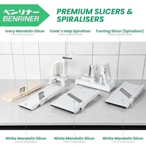 Benriner Japanese Mandolin Vegetable Slicer | Ultra-Sharp Steel Blades, Adjustable Thickness, 31.5cm thumbnail 8