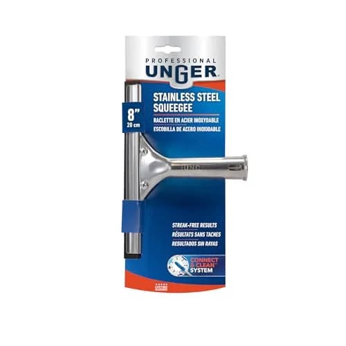 Unger Professional 8” Stainless Steel Window & Glass Squeegee | Heavy Duty, Streak-Free Results for Window Cleaning thumbnail 7