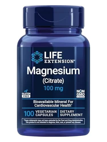 Life Extension Magnesium Citrate, 100 mg, Heart & Bone Support, 100 Capsules thumbnail 1