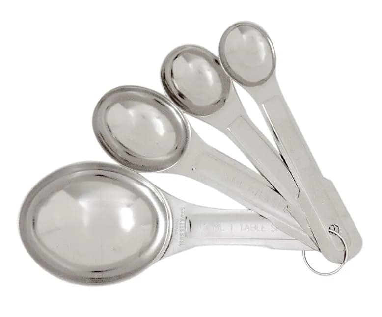Norpro Stainless Steel Measure Spoon Set 15ml (0.5 Fl Oz) | 4-Piece Set with Metric Equivalents thumbnail 3