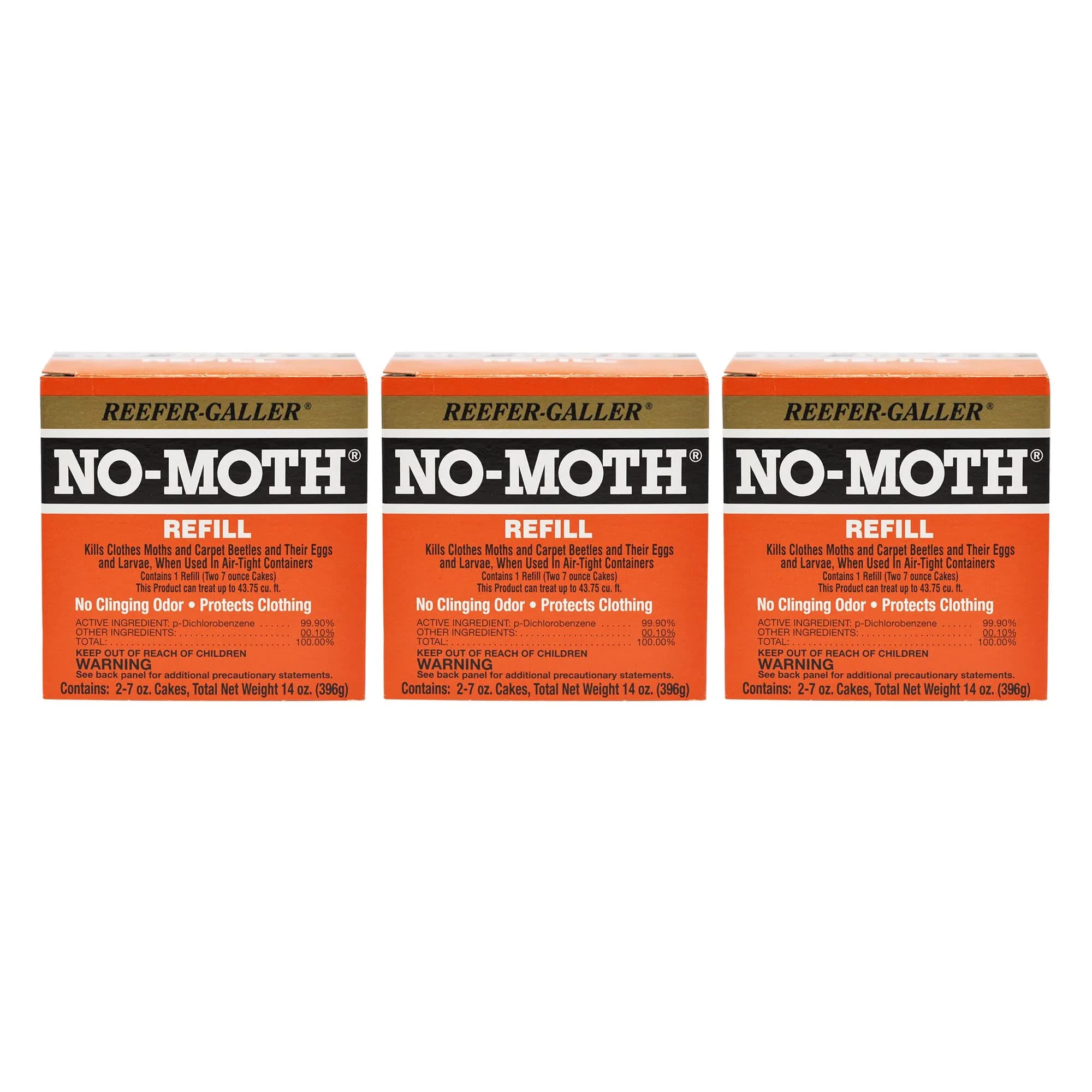 Reefer-Galler NO Moth Closet Hanger Refills, 6 Pack | Effective Mothproofing Without Odor