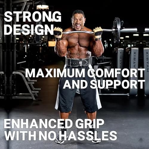 Schiek Sports Model 425 Power Series Weight Lifting Gloves - Leather Gym Gloves with Padded Palms thumbnail 2