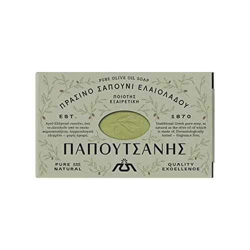 Papoutsanis Natural Greek Olive Oil Soap 125g (4.41 oz) | Pure Olive Oil Cleanser for Face & Body thumbnail 1