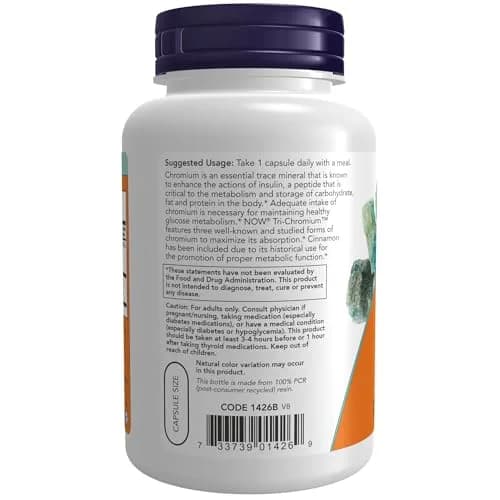 NOW Tri-Chromium™ 500 mcg | Insulin Co-Factor for Glucose Support (70-120 chars) thumbnail 3