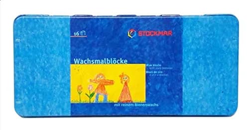 STOCKMAR Wax Block Crayons 16 Assorted Colors in Tin Case | Beeswax-Based Art Crayons for Drawing & Coloring thumbnail 4