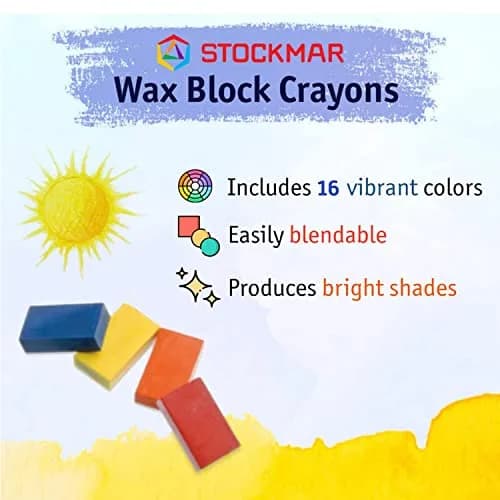 STOCKMAR Wax Block Crayons 16 Assorted Colors in Tin Case | Beeswax-Based Art Crayons for Drawing & Coloring thumbnail 5