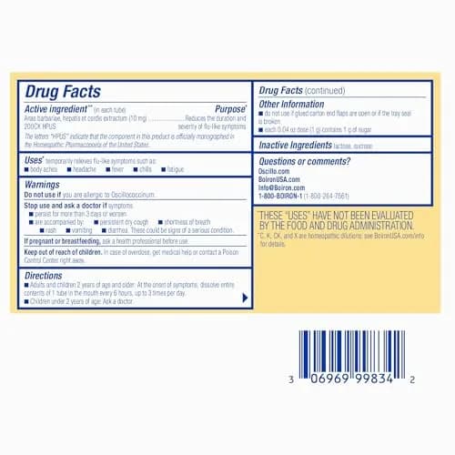 Boiron Oscillococcinum 12 Doses | Homeopathic Flu Relief for Body Aches, Headache, Fever, Chills, Fatigue thumbnail 7