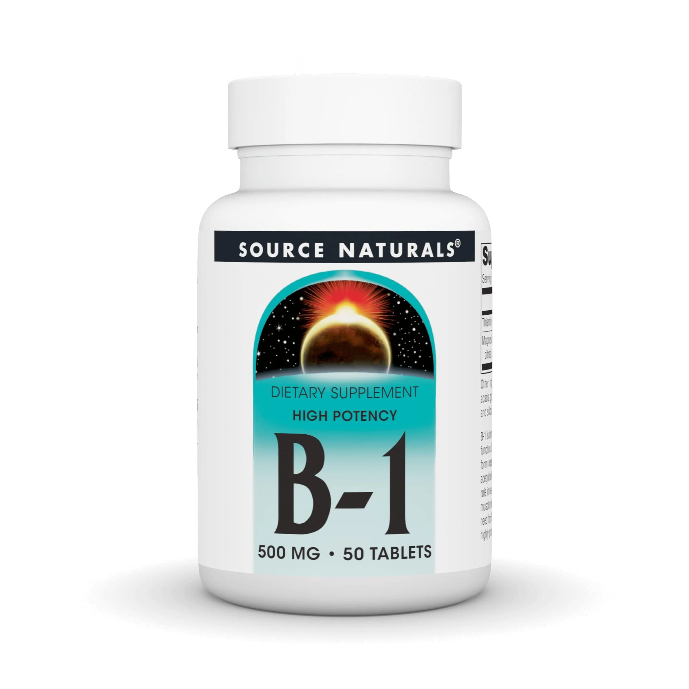 Source Naturals Vitamin B-1, Thiamin, 500mg | Supports Nerve & Energy - main product image