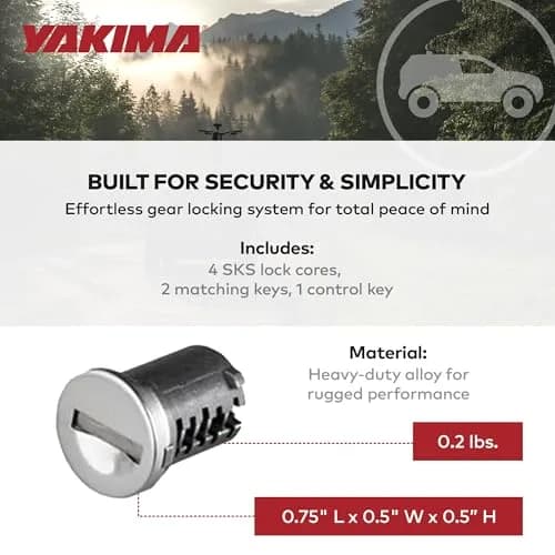Yakima SKS Lock Cores for Car Rack Systems, 4 Pack | Secure Your Gear with One Key thumbnail 5