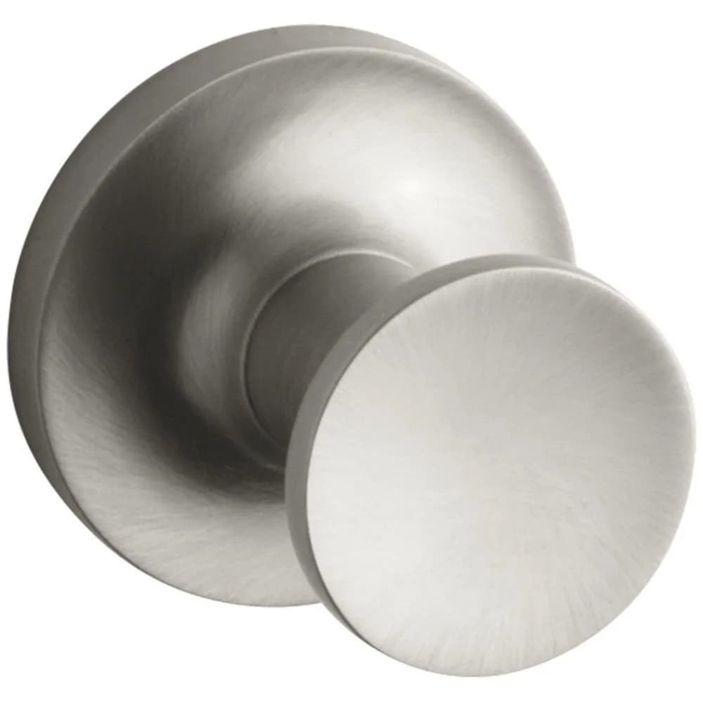 Kohler Purist Robe Hook Polished Chrome | Solid Brass Construction for Durability and Reliability — Vibrant Brushed Nickel