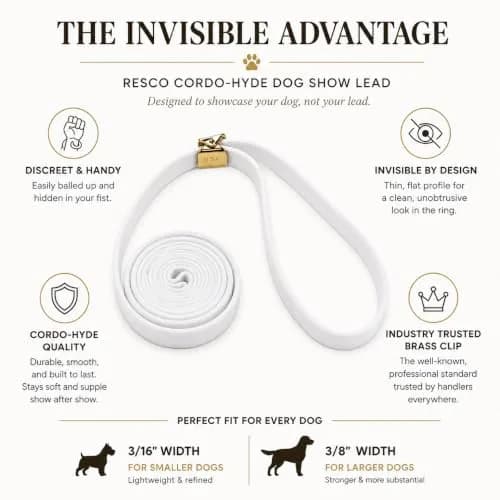 Resco Cordo-Hyde Dog Show Lead for Conformation, Thin (3/16"), Mahogany | Professional Show Ring Lead thumbnail 2