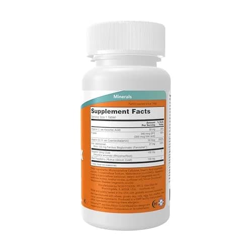 NOW Foods Iron Complex Mineral Supplement Tablets 100 Count | Essential Mineral for Oxygen Transport thumbnail 2