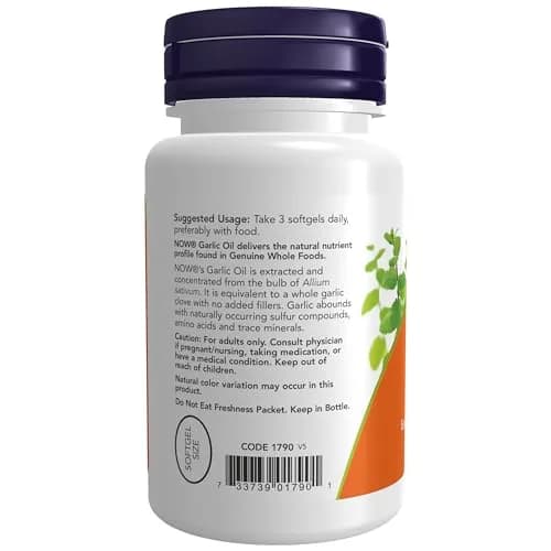 NOW Foods Garlic Oil Concentrate 1500 mg 100 Softgels | Natural Sulfur Compounds for Wellness thumbnail 3
