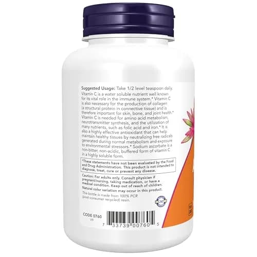 NOW Supplements Sodium Ascorbate Powder 8 oz | Buffered Vitamin C for Immunity & Skin thumbnail 3