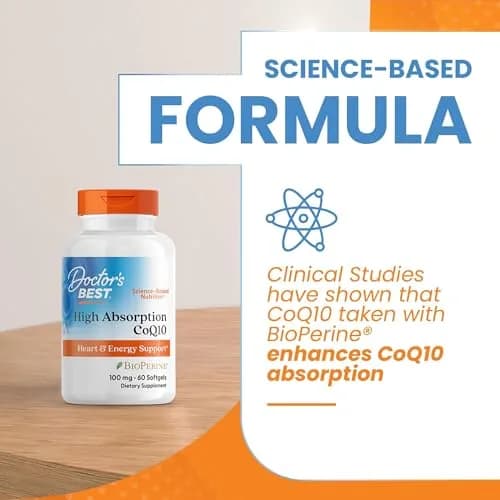 Doctor's Best High Absorption CoQ10 with BioPerine 100 mg 60 SoFtgels thumbnail 6