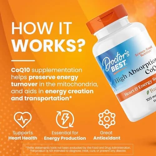 Doctor's Best High Absorption CoQ10 with BioPerine 100 mg 60 SoFtgels thumbnail 3