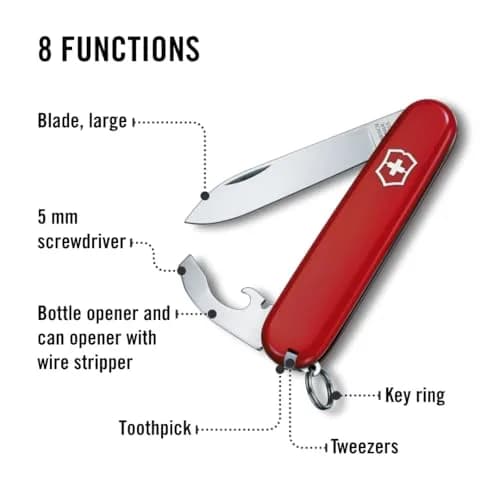 Victorinox Bantam Swiss Army Knife, 8-Function Pocket Knife, Red | 9.1 cm (3.6 in) Folded Length thumbnail 4