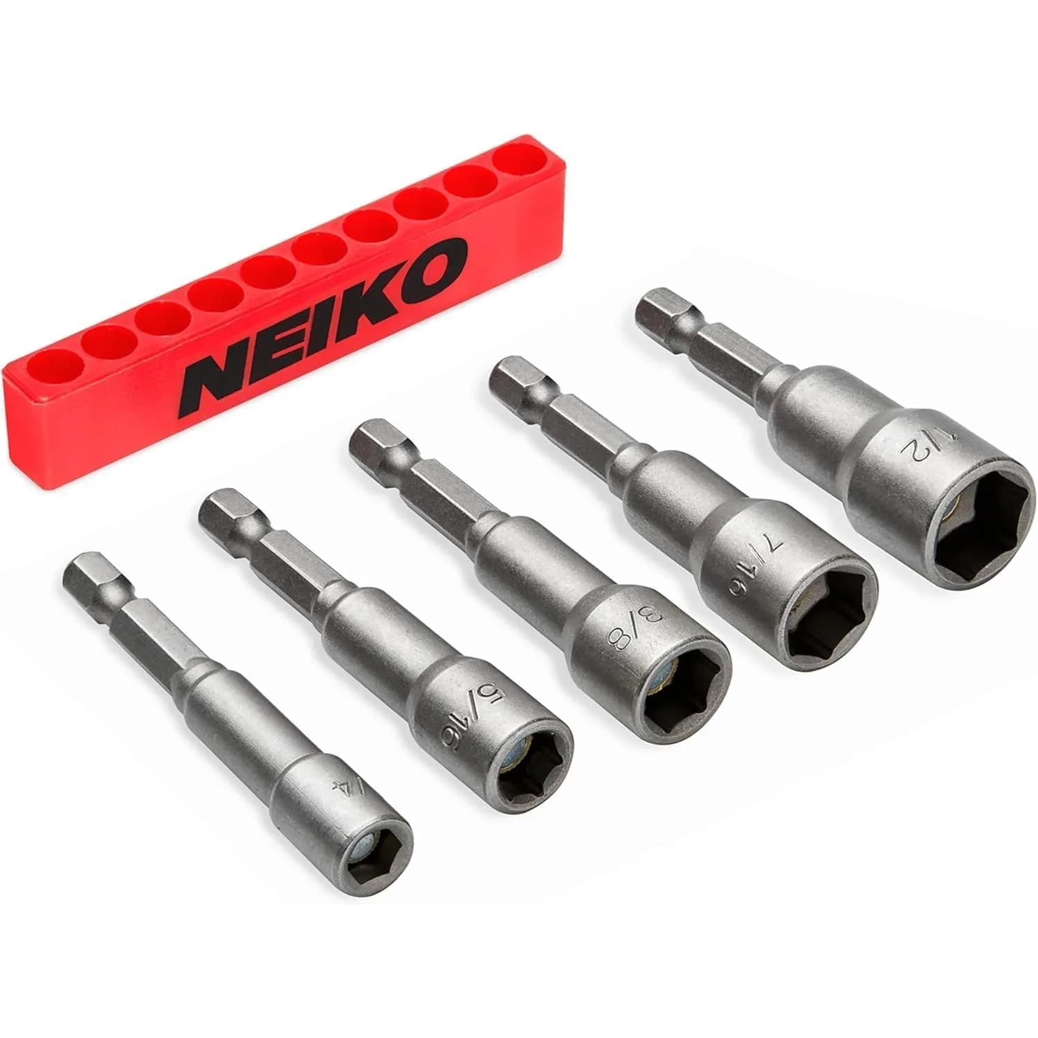 NEIKO 10066A Magnetic Nut Driver Set 5 Piece SAE 1/4" to 1/2" | Cr-V Steel