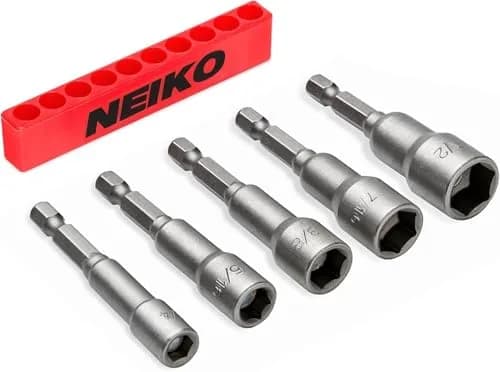 NEIKO 10066A Magnetic Nut Driver Set 5 Piece SAE 1/4" to 1/2" | Cr-V Steel thumbnail 1