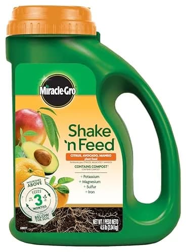 Miracle-Gro Shake 'N Feed Citrus, Avocado, Mango Plant Food | Fertilizer for In-Ground & Container Plants, 4.5 lbs thumbnail 1