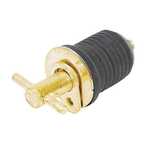 Moeller Turn-Tite Boat Bailer Plug 1-Inch (2.54 cm) Brass | Marine Grade Deck Hardware thumbnail 1