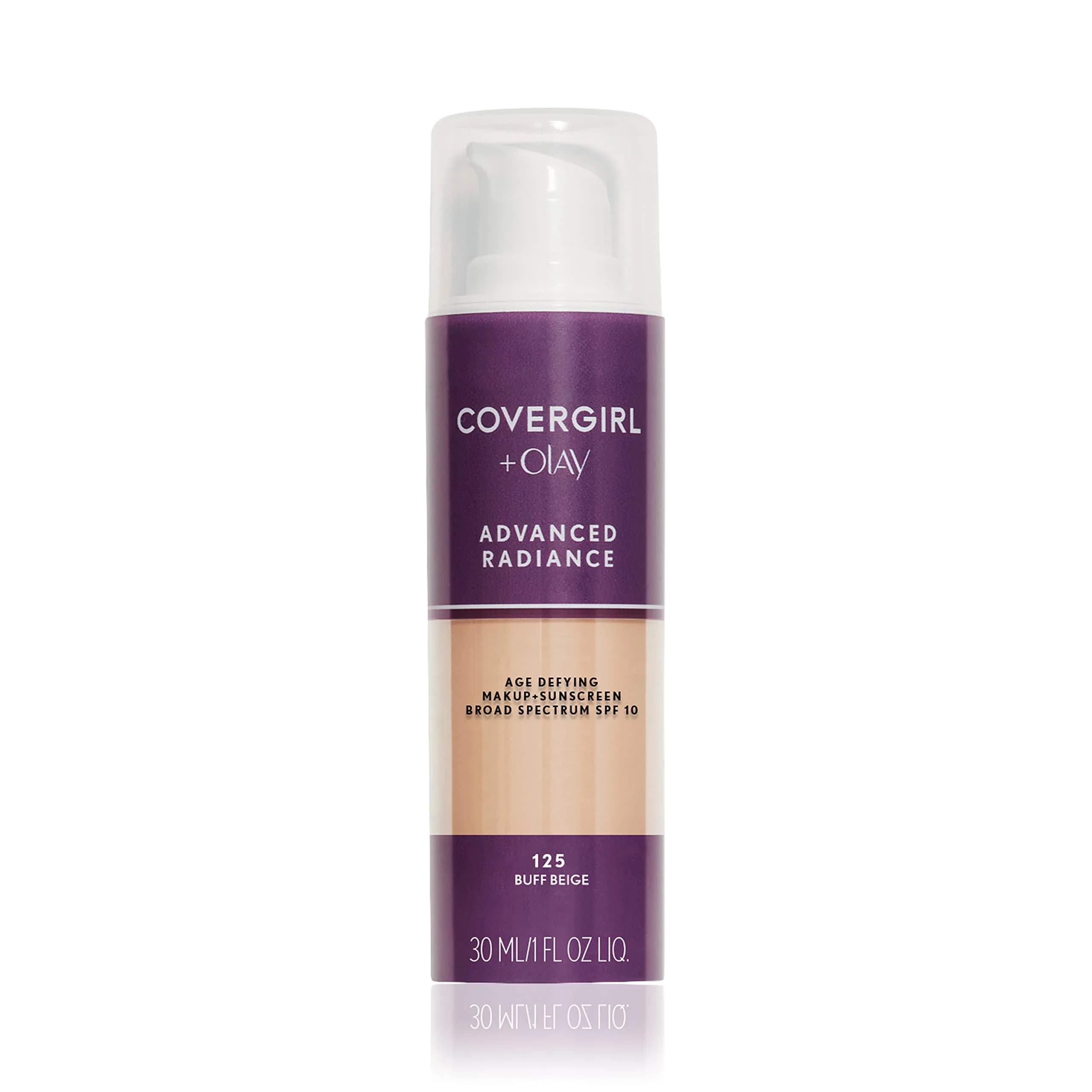 COVERGIRL Advanced Radiance Age Defying Foundation Makeup Natural Ivory | Youthful, Radiant Coverage — 125 Buff Beige