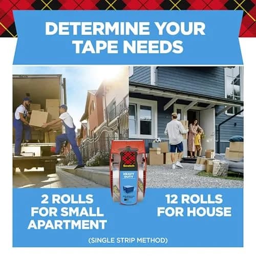 Scotch Heavy Duty Shipping Packing Tape 1.88 in. x 27.7 yd. (4.78 cm x 25.3 m) | Industrial Strength Adhesive for All Box Types thumbnail 5