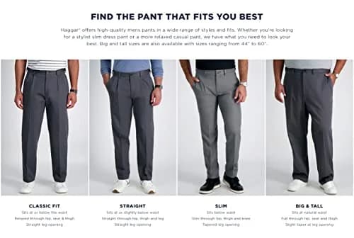 Haggar Mens Cool 18 Classic Fit Flat Front Pants 38W x 30L | Wrinkle-Resistant, Moisture Wicking, No-Iron thumbnail 6