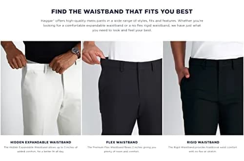 Haggar Mens Cool 18 Classic Fit Flat Front Pants 38W x 30L | Wrinkle-Resistant, Moisture Wicking, No-Iron thumbnail 7