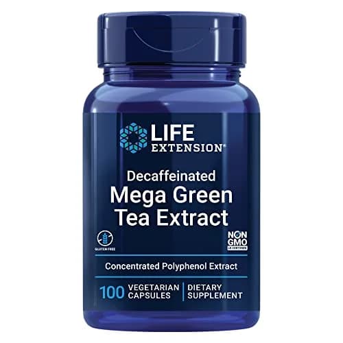 Life Extension Decaffeinated Mega Green Tea Extract, 100 Capsules | Supports Heart, Brain & Cellular Health thumbnail 1
