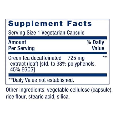 Life Extension Decaffeinated Mega Green Tea Extract, 100 Capsules | Supports Heart, Brain & Cellular Health thumbnail 3