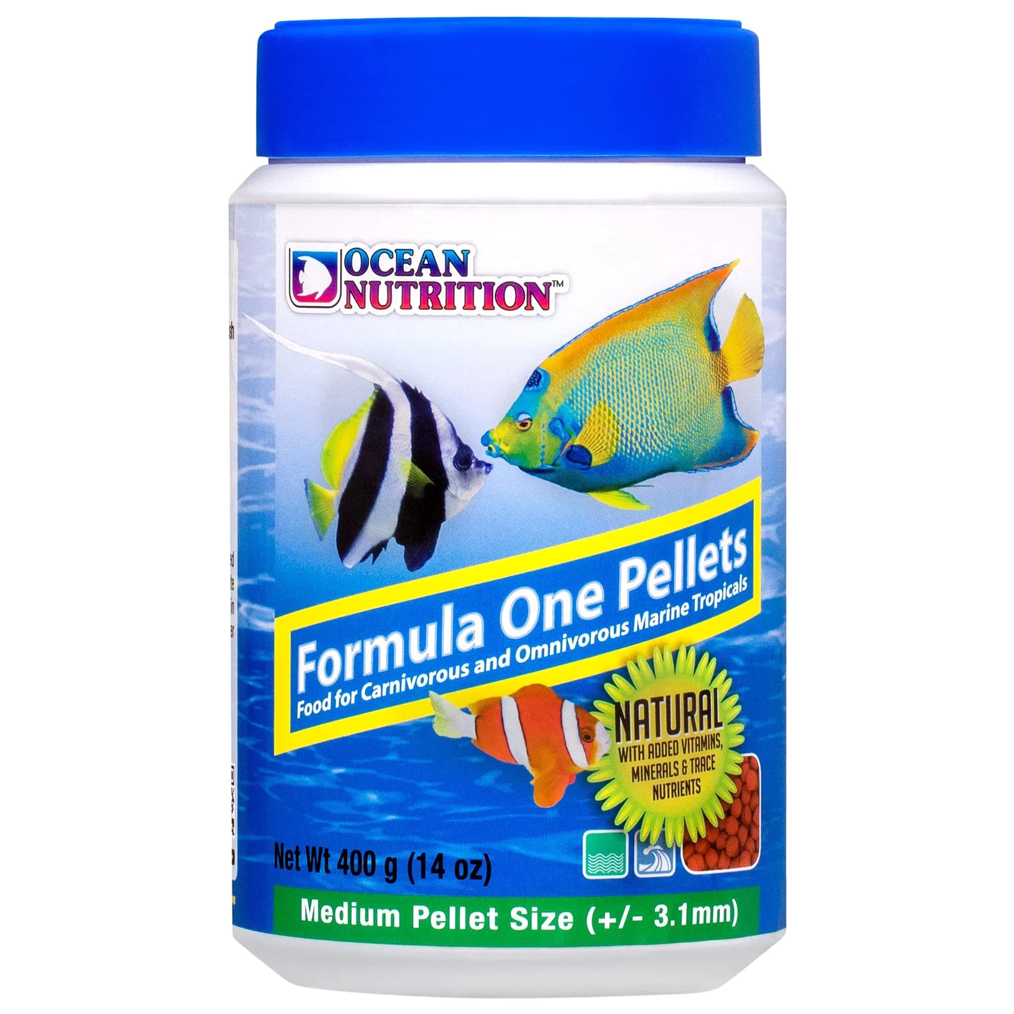 Ocean Nutrition Formula One Small Pellet Fish Food 100g (3.5oz) Jar | Gourmet Tropical Fish Food — 14 Ounce / Medium Pellet
