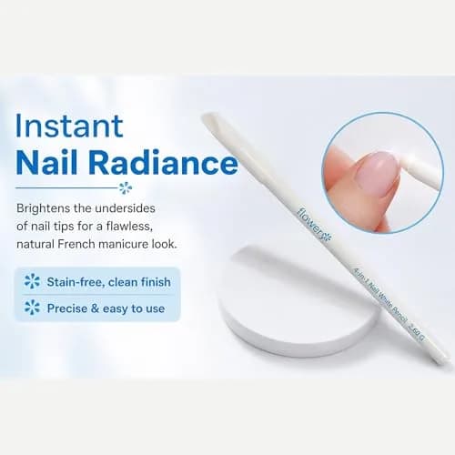 Flowery White Nail Pencil – Under Nail Whitener & Cuticle Pusher for Natural French Manicure Look thumbnail 2