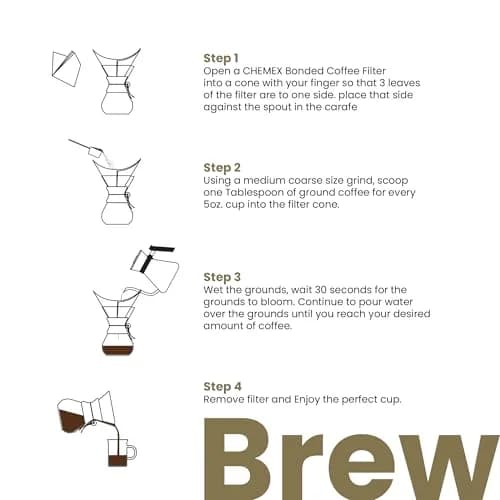 Chemex Bonded Square Coffee Filters, 100 Count | 20-30% Thicker Paper for Pure Coffee Flavor thumbnail 4