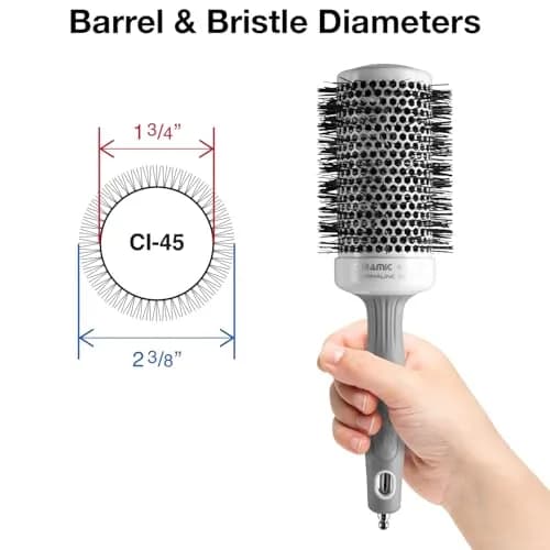 Olivia Garden Ceramic + Ion Round Thermal Hair Brush 1.75" (4.4cm) Barrel | Professional Blowout Brush for Normal to Thick Hair thumbnail 2