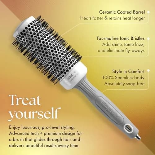 Olivia Garden Ceramic + Ion Round Thermal Hair Brush 1.75" (4.4cm) Barrel | Professional Blowout Brush for Normal to Thick Hair thumbnail 3