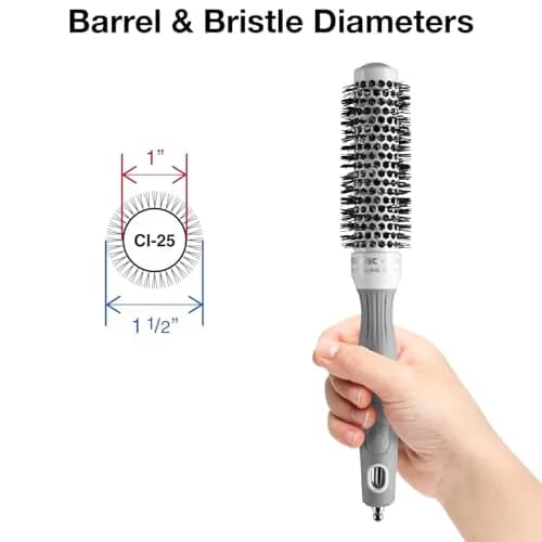 Olivia Garden Ceramic + Ion Round Thermal Hair Brush 1" (25mm) | Professional Blowout Brush for Normal to Thick Hair thumbnail 2