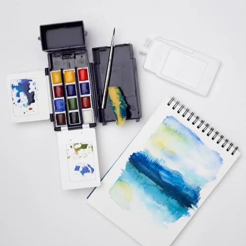 Winsor & Newton Cotman 14 Piece Watercolor Paint Set with Brush and Travel Accessories thumbnail 2