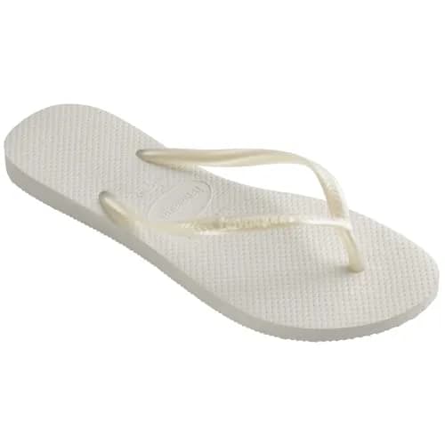 Havaianas Women's Slim Flip Flops Sandals - White, 7/8 | Sleek, Comfortable, Durable Summer Footwear thumbnail 4