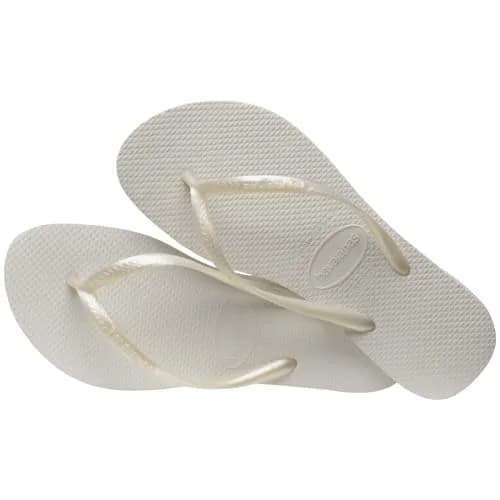 Havaianas Women's Slim Flip Flops Sandals - White, 7/8 | Sleek, Comfortable, Durable Summer Footwear thumbnail 6