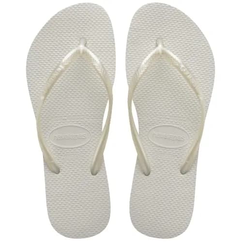 Havaianas Women's Slim Flip Flops Sandals - White, 7/8 | Sleek, Comfortable, Durable Summer Footwear thumbnail 3