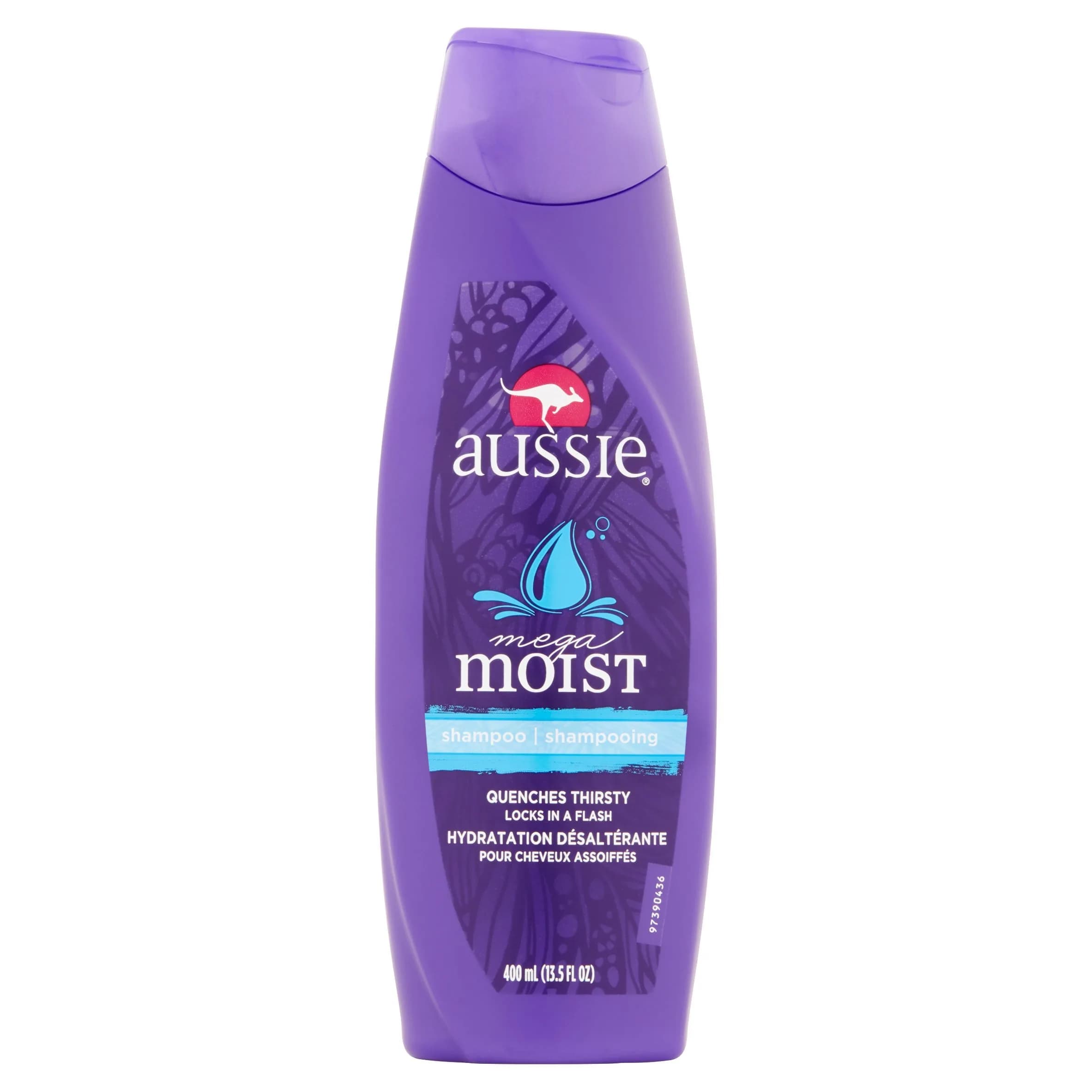 Aussie Mega Moist Shampoo 400ml (13.5 Fl Oz) | Hydrates Dry Hair — 13.5 Fl Oz