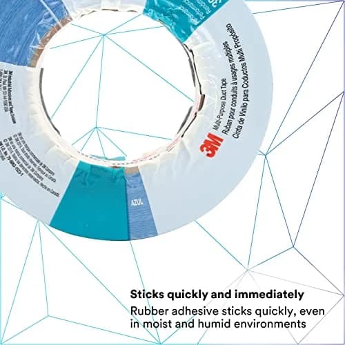 3M Multi-Purpose Duct Tape 3900 Blue 48 mm (2 in) x 54.8 m (60 yd) | Water Resistant Rubber Adhesive Tape thumbnail 3