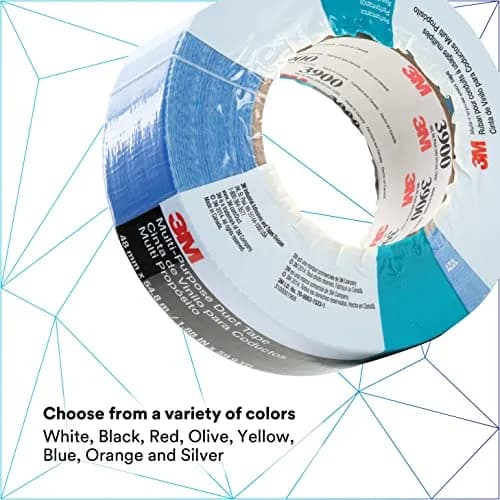 3M Multi-Purpose Duct Tape 3900 Blue 48 mm (2 in) x 54.8 m (60 yd) | Water Resistant Rubber Adhesive Tape thumbnail 4