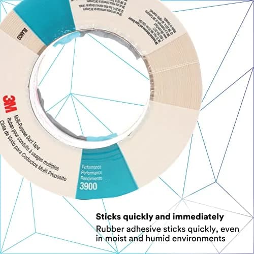 3M Multi-Purpose Duct Tape 3900 White 48mm (1.89in) x 54.8m (60yd) | Water Resistant Adhesive Tape thumbnail 4