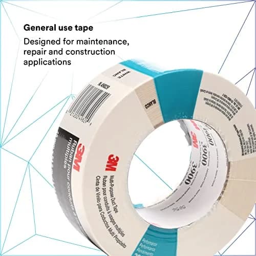 3M Multi-Purpose Duct Tape 3900 White 48mm (1.89in) x 54.8m (60yd) | Water Resistant Adhesive Tape thumbnail 2