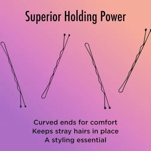 Goody Slideproof Women's Bobby Pin - 48 Count, Crimpled Black - 2 Inch Pain-Free Pins to Style and Secure All Hair Types thumbnail 3
