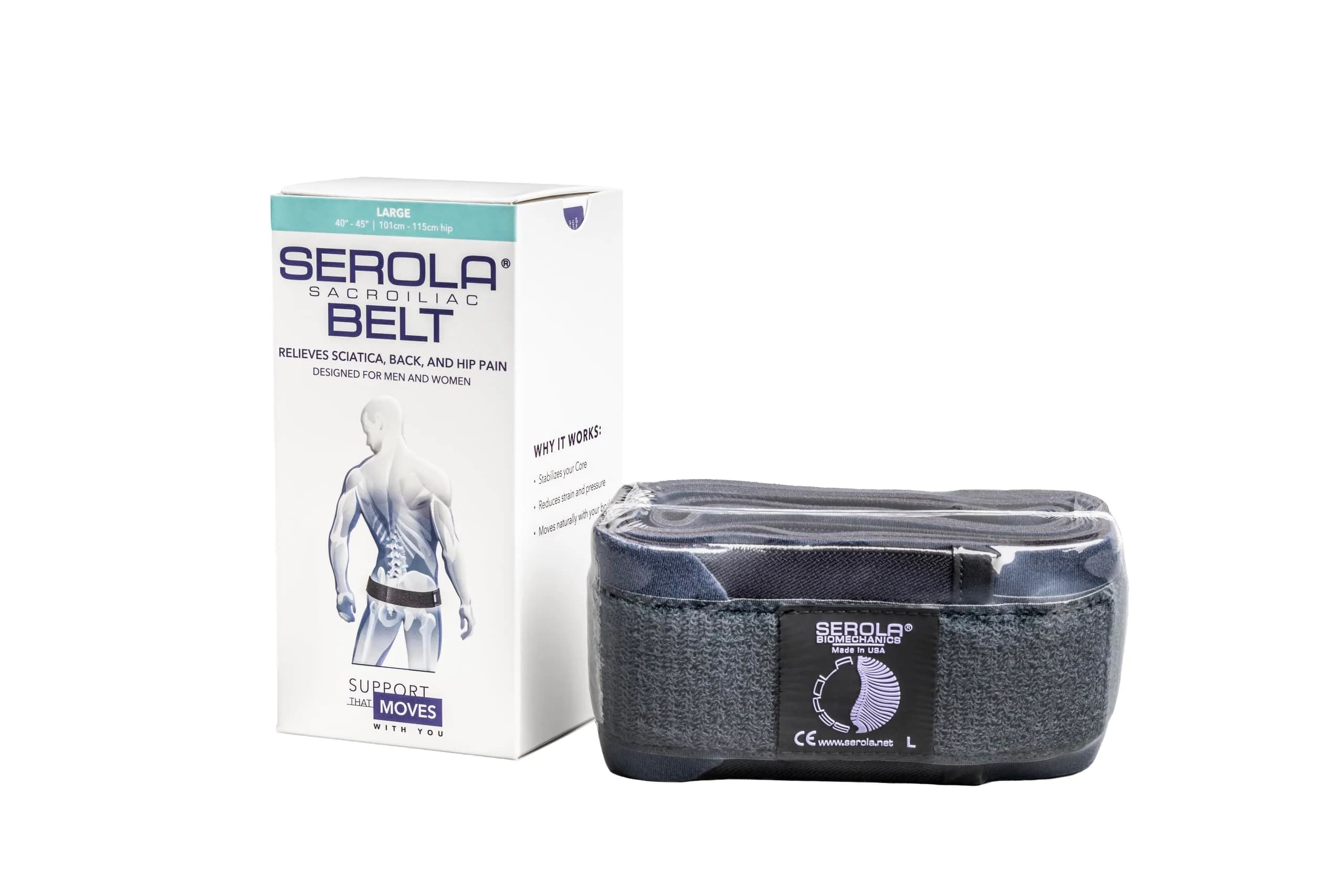 Serola Sacroiliac Belt Medium | SI Joint Dysfunction Support for Lower Back Pain — Large