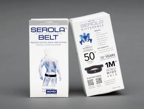 Serola Sacroiliac Belt X-Large (52" Waist) | SI Joint Dysfunction Support Brace for Lower Back Pain Relief thumbnail 3