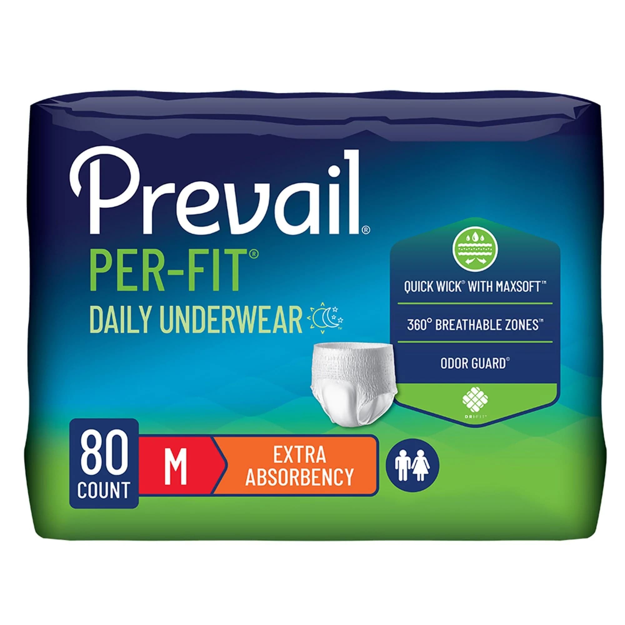 Prevail Per-Fit Daily Underwear, Medium, 80 ct | Optimum Leakage Safety for Severe Incontinence - main product image